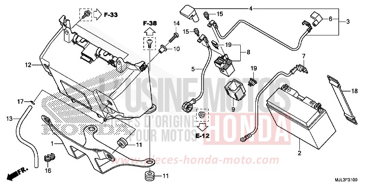 BATTERIE von NC750X DCT SWORD SILVER METALLIC (NHA95) von 2014